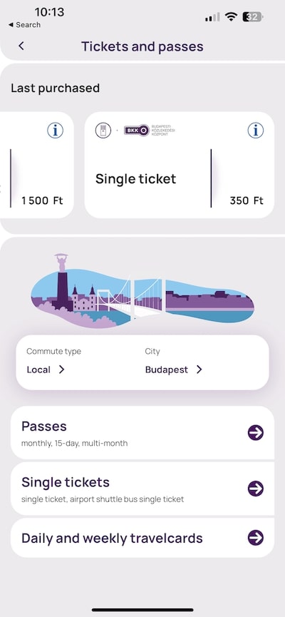 BudapestGo app: Aplicación comprar tickets transporte público en Budapest